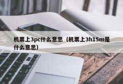 What does 3pc mean on the ticket mean (what does 3h15m mean on the ticket mean)